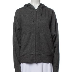 NWOT BRUNELLO CUCINELLI gray cashmere hoodie cardigan, monili trim, S